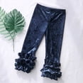 thumbnail image 2 of Zanarzt Toddler Flare Leggings Toddler Girl Flare Pants Ribbed Bell Bottoms with Ruffle High Waist Leggings Trousers Blue,6-12 Months, 2 of 8