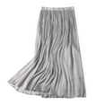 thumbnail image 3 of Bovxnpu Plus Size Skirts For Women, Womens Long Maxi Skirts High Waist A Line Casual Skirts, Women's Summer High Waist Skirt Elastic Waist Mid Length Skirt Free Size, 3 of 5