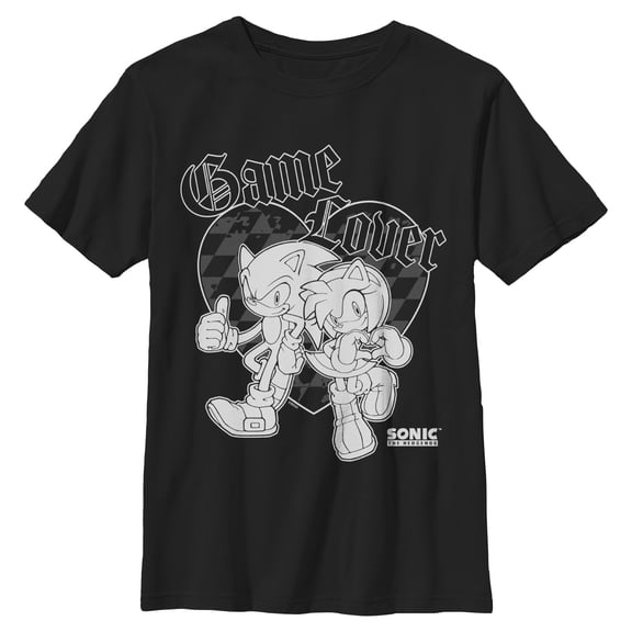 Boys Sonic the Hedgehog Game Lover Heart T Shirt