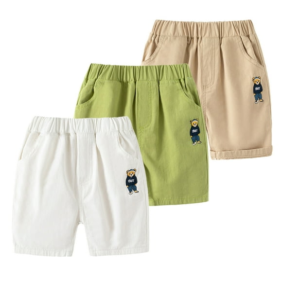KYAIGUO Toddler Baby Boys Solid Color Shorts Kids Elastic Waist Casual Short Pants Summer Loose Shorts for 1-8 Years Old