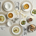 thumbnail image 2 of Tabletops Gallery 12 Piece Fleur Embossed Porcelain White Dinnerware Set of Plates Bowls Dishes - Service for 4, 2 of 5
