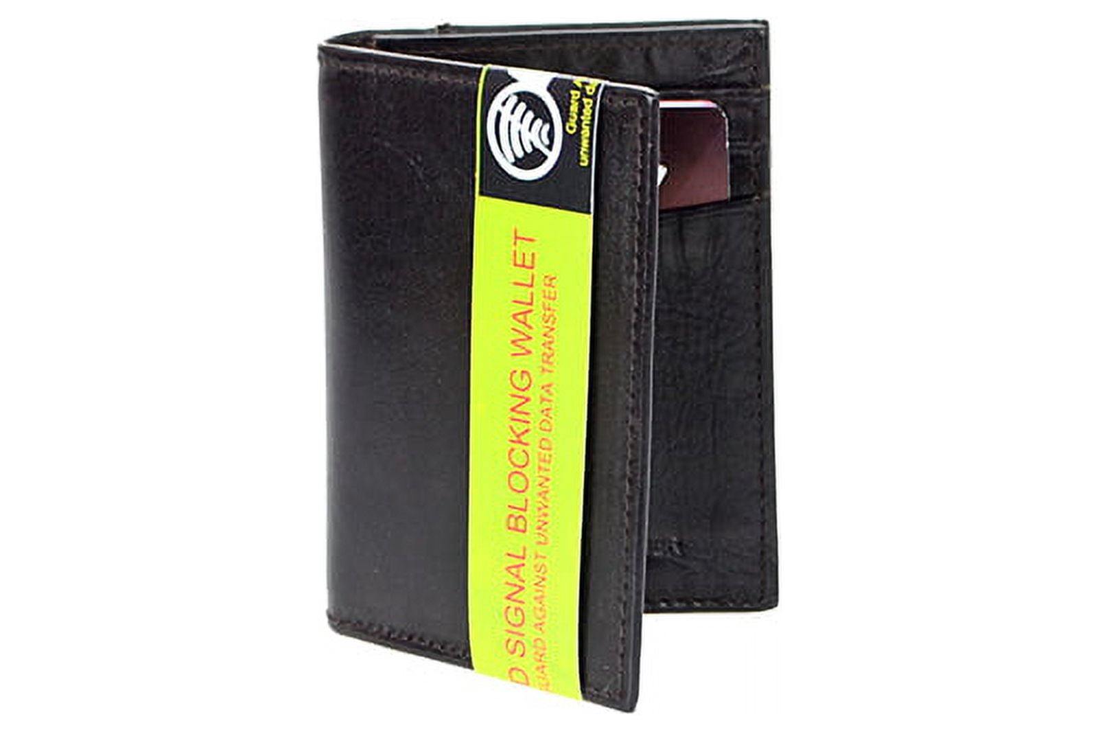 Montauk Leather Club Men's RFID Signal Blocking High Capacity Wallet Card Case