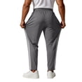 thumbnail image 5 of Men's Track Pants Joggers Athletic Drawstring Waist Elastic Quick Dry Running Gym Workout Trousers Striped Side Stripe Tapered Trousers Dark Gray 2XL, 5 of 6