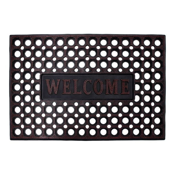 Tapete de entrada DIB Medidas 40 x 60 cm Negro con Rojo