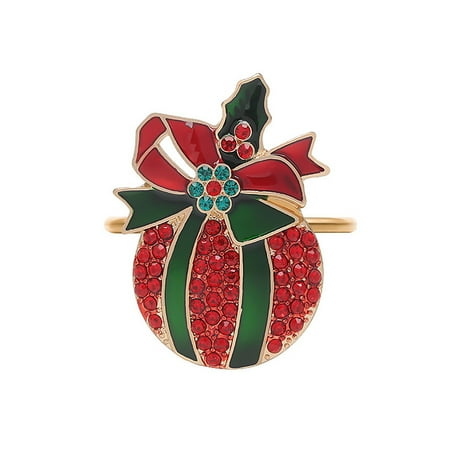 

Okwish Napkin Ring European Style Christmas Wreath Accessories Hollow Pattern Casual Or Formal Metal Alloy Table Decoration