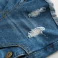 thumbnail image 7 of KIDSCOOL SPACE Baby Girl Ripped Denim Shortall Overalls Workwear Female, Deep Blue, 2-3 Years, 7 of 7