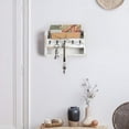 Wallmounted Mail and Key Holder Organizer with Shelf and Hooks, Mail