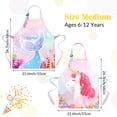 thumbnail image 2 of Qweryboo 2PCS Kids Aprons for Girls, Kids Art Aprons with Fish Tail and Pink Unicorn Print, with Adjustable Strap and Front Pocket for Toddlers Cooking Baking Gardening Art and Craft, 2 of 7