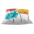 thumbnail image 3 of 6X Flax Square Throw Pillow Case Cushion Cover Enchanting Tricolor Flowers Gift Anniversary Day Present, 3 of 7