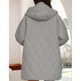 thumbnail image 5 of Long Jackets for Women Fashion Winter Coat for Women Business Casual Diamond Quilted Hooded Lightweight Jackets, 5 of 7