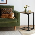 thumbnail image 2 of FDW C Shaped End Table with Adjustable Feet,Bedroom,Bedside,Brown, 2 of 7