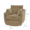 thumbnail image 4 of Beautiful Louisa Swivel Chair by Drew Barrymore, Latte Fabric, 4 of 8