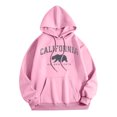thumbnail image 1 of WEAIXIMIUNG Sweat à Capuche Décontracté pour Femmes Col Rond avec Poche Imprimé Lettre Anglaise, 1 of 3