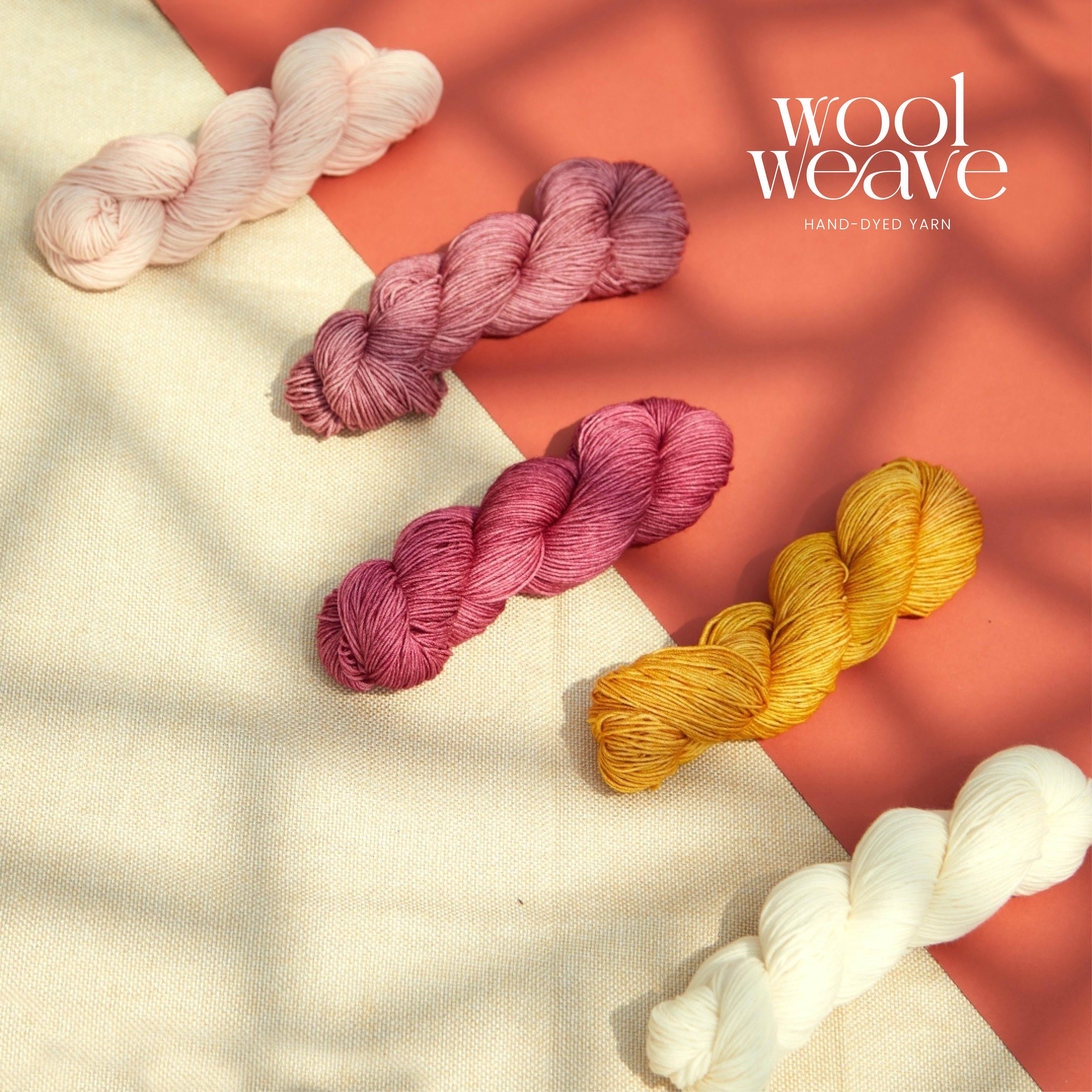 Woolweave Superwash Merino Wool Yarn - Hand-Dyed DK Weight, 100g, 240 Yards - Bougainvillea