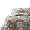 thumbnail image 3 of HomeTrends Grey/Plum Reversible Floral Printed 3 Piece Comforter Set, 3 of 4