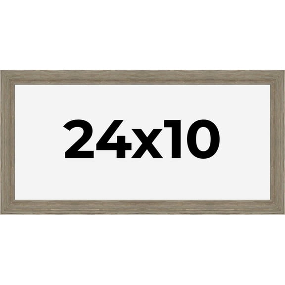 24x10 Frame Gray Barnwood Rustic Solid Wood Picture Frame | 1.5 Inch Moulding Width | Includes UV