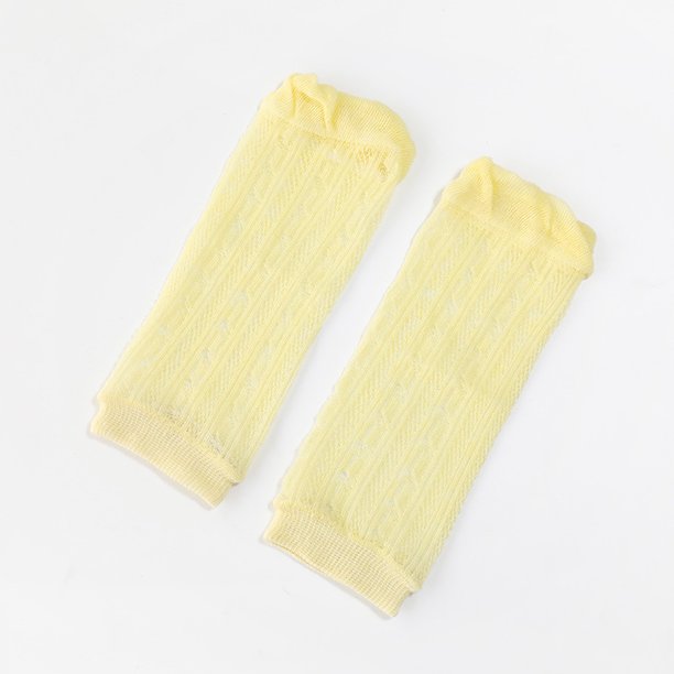 3 pares de rodilleras de malla de verano para bebés de algodón peinado, calcetines de aire acondicionado sueltos antimosquitos para ni?os delgados, blanco, amarillo y rosa LingWen 1327534307184