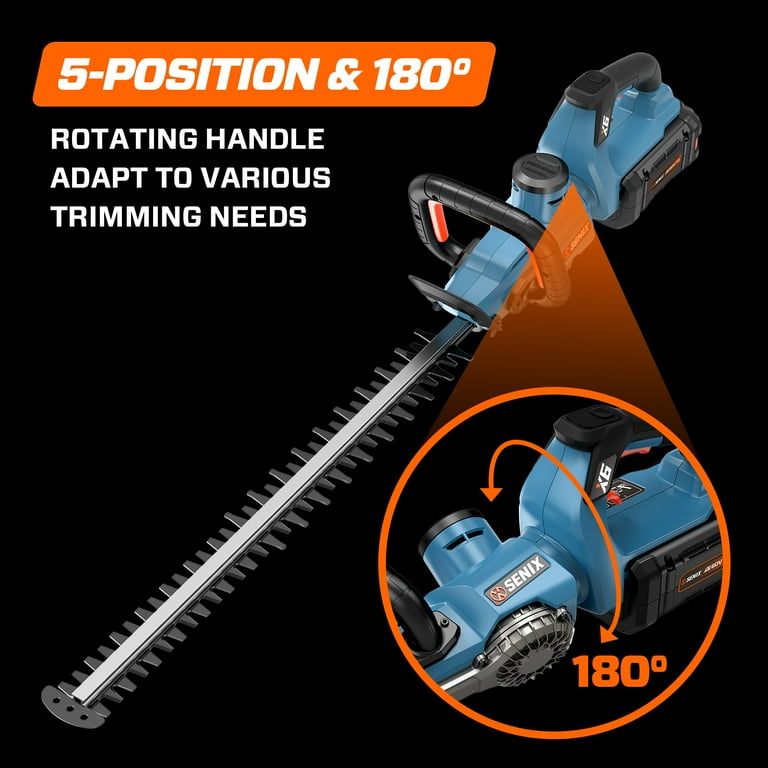 Senix, Cordless Hedge Trimmer, HTX6-M1, 26-inch, 60V Max - Walmart.com