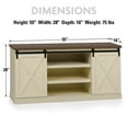 thumbnail image 2 of Sophia&William 55'' Sliding Barn Door Kitchen Sideboard Buffet Storage Cabinet-White, 2 of 7