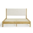 thumbnail image 2 of Furniture of America Elra Queen Solid Wood and Boucle Fabric Mattress Ready Bed, Natural, 2 of 22