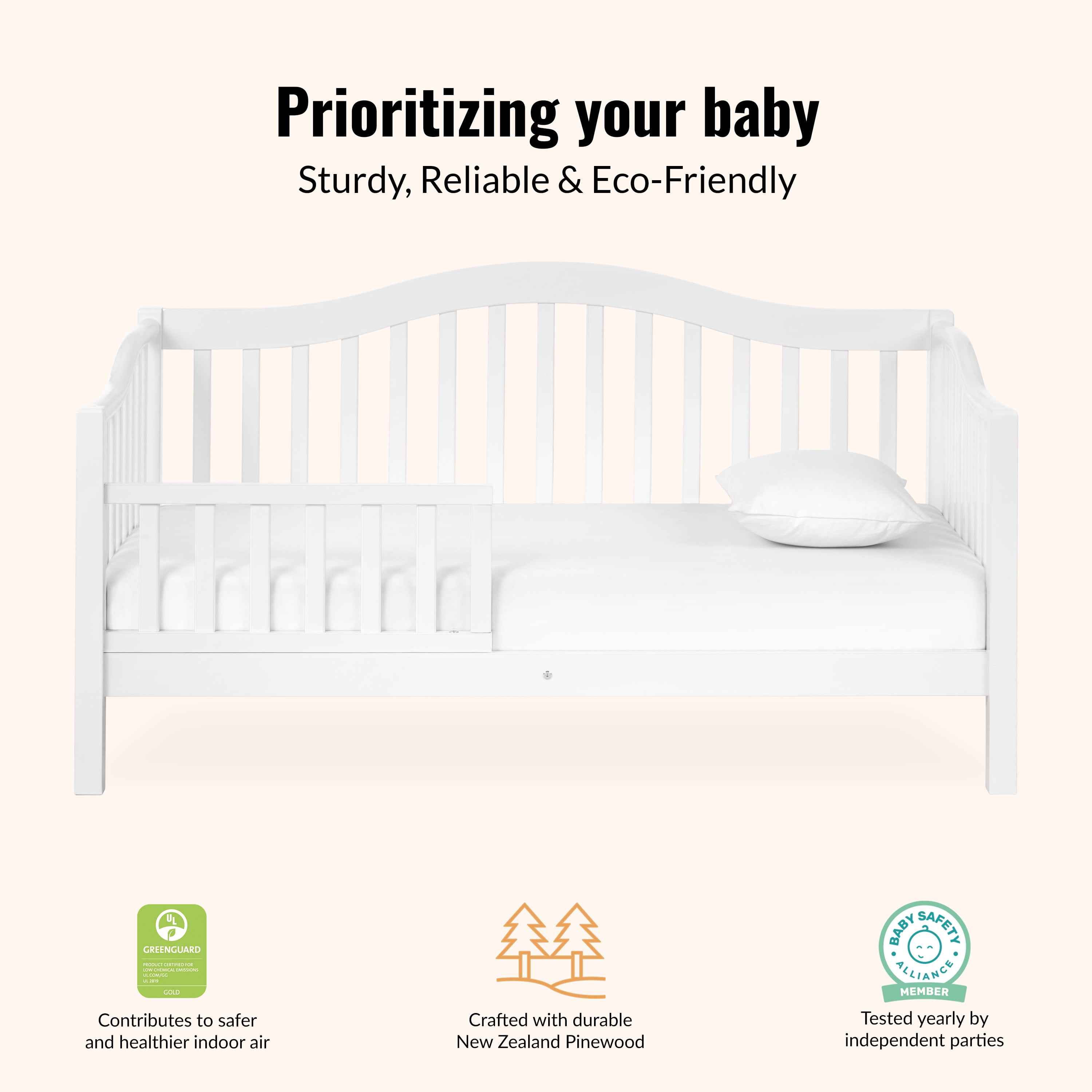Dream On Me Austin Toddler Day Bed, White