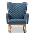 Baxton Studio Zoelle Mid-Century Modern Blue Fabric Upholstered Natural ...