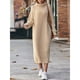 thumbnail image 4 of Suéter largo holgado de cuello alto para mujer, vestido de punto de manga larga, Color liso, otoño e invierno, 2024, 4 of 5