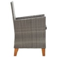 thumbnail image 4 of vidaXL Patio Dining Set Outdoor Dining Table and Chairs Rattan and Wood Gray, 4 of 6