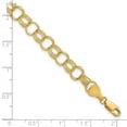 thumbnail image 3 of 14k Yellow Gold Bracelet Charm mm 7 in Solid Triple Link, 3 of 4