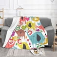 thumbnail image 2 of XMXT Flannel Throw Blanket for Couch, Colorful Cartoon Elephant Bed Sofa Decor Blankets for Home Bedroom, 80 x 60 inches, 2 of 9