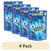 (4 pack) OREO Mini Chocolate Sandwich Cookies, Snak-Saks, 8 oz