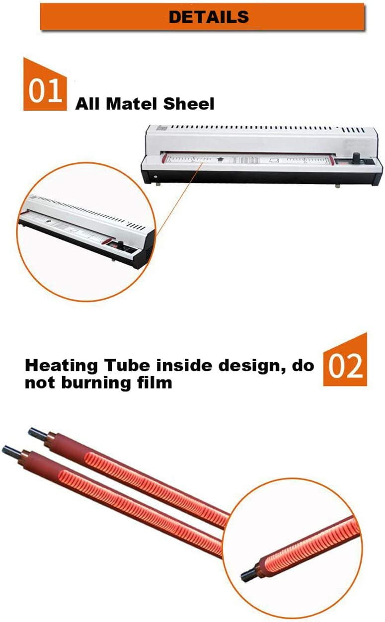 INTSUPERMAI Electric A3 Thermal Hot Laminator 12.5inch 4 Rubber Roller for Sealing Photos