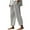 Grey, variant on Staron Women's Linen Pants Solid Plus Size Casual Summer Drawstring High Waist Cotton Linen Trousers Straight Beach Wide Leg Lounge Trousers