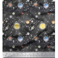 thumbnail image 1 of Soimoi Silk Fabric Planet & Sun Galaxy Printed Craft Fabric by the Yard 42 Inch Wide, 1 of 3