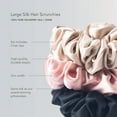 thumbnail image 5 of Fishers Finery Large Silk Scrunchies, 25 Momme 100% Mulberry Silk Hair Ties - Sleep and Everyday Hair Styling (Taupe 3 PK), 5 of 6