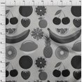 thumbnail image 4 of oneOone Cotton Poplin Twill Light Gray Fabric Fruits Fabric For Sewing Printed Craft Fabric By The Yard 56 Inch Wide, 4 of 6