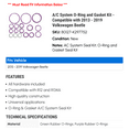 thumbnail image 2 of A/C System O-Ring and Gasket Kit - Compatible with 2013 - 2019 Volkswagen Beetle 2014 2015 2016 2017 2018, 2 of 2
