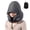 Black, variant on Travel Neck Pillow with Extra Large Hood - U Shaped Sleeping Pillow with Light Blocking Design, Portable Head and Neck Support for Airplane Car Travel Office Reading Relaxation