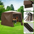 thumbnail image 6 of COBIZI 15x15 Pop up Gazebo Extra Large Screen Tent, 8-Sided Screen House for Camping, Camping Outdoor Screened Gazebo with 7 Sidewalls, Portable Hub Tent with Carrying Bag and Ground Stakes, Brown, 6 of 10
