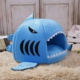 thumbnail image 6 of UDIYO Comfortable Cave Design Kennel Shark Shape Cat Dog Pet Soft Nest for Daily Life, 6 of 7