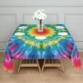 thumbnail image 3 of Colorful Tie Dye Blossom Pattern Square Tablecloth,Waterproof Square Table Cover,Wipeable Spillproof Washable Table Cover for Home Kitchen Party Decor 52"x52"(132x132cm), 3 of 6