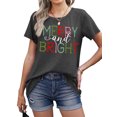 thumbnail image 2 of MOSHU Christmas Womens T-shirts Round Neck Shirts for Women Short Sleeve Loose Graphic Tees Casual Tee, 2 of 9
