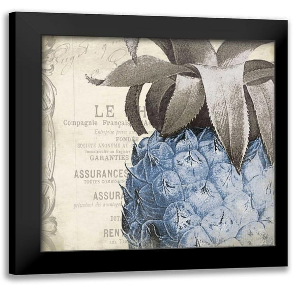 Grey, Jace 12x12 Black Modern Framed Museum Art Print Titled - Pineapple Blue