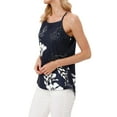 thumbnail image 4 of Nlife Women's Floral Print Crew Neck Tank Top,2XL, 4 of 7