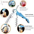 thumbnail image 3 of Professional Waiter Corkscrew Wine Openers Set (2 PCS),Upgraded With Heavy Duty Stainless Steel Hinges Wine Key for Restaurant Waiters, Sommelier, Bartenders (Blue 2 Packs), 3 of 5