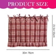 thumbnail image 3 of Handmade Oven Skirt, Farmhouse Kitchen Decor, Plaid Oven Curtain, Heat-Resistant Rustic Tie Top Stove Skirt, Window Half Curtain, Decorative Oven Door Curtain for Cottage, Easy Install, Cherry Red, 3 of 7