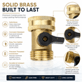 thumbnail image 4 of 2pcs US Standard Solid Brass Garden Hose Connector - Heavy Duty Hose Fitting with On/Off Switch, Leak-Proof Water Hose Adapter for Garden Lawn Watering & Outdoor Irrigation Use, 2in, Gold, 4 of 7