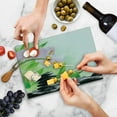 thumbnail image 5 of Spa Cutting Board, Basalt Stones and Orchid with Dew Peaceful Nature Theraphy Massage, Decorative Tempered Glass Cutting and Serving Board, Small Size, Black Pink Green, by Ambesonne, 5 of 5
