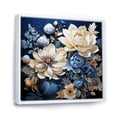 thumbnail image 2 of Designart "Collage Of Blue And White Seasonal Blooms VII" Flowers Floater Framed Wall Art Prints, 2 of 5