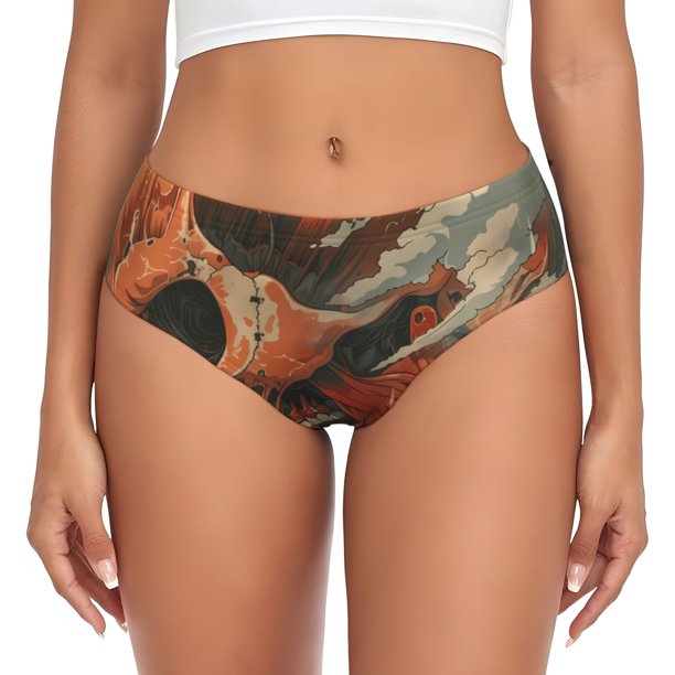 Balery Gigantic Skull In Clouds Ropa Interior de Algodón para Mujer con Dibujo – Braguitas Cómodas y Elásticas, Estilo Clásico-X-Small